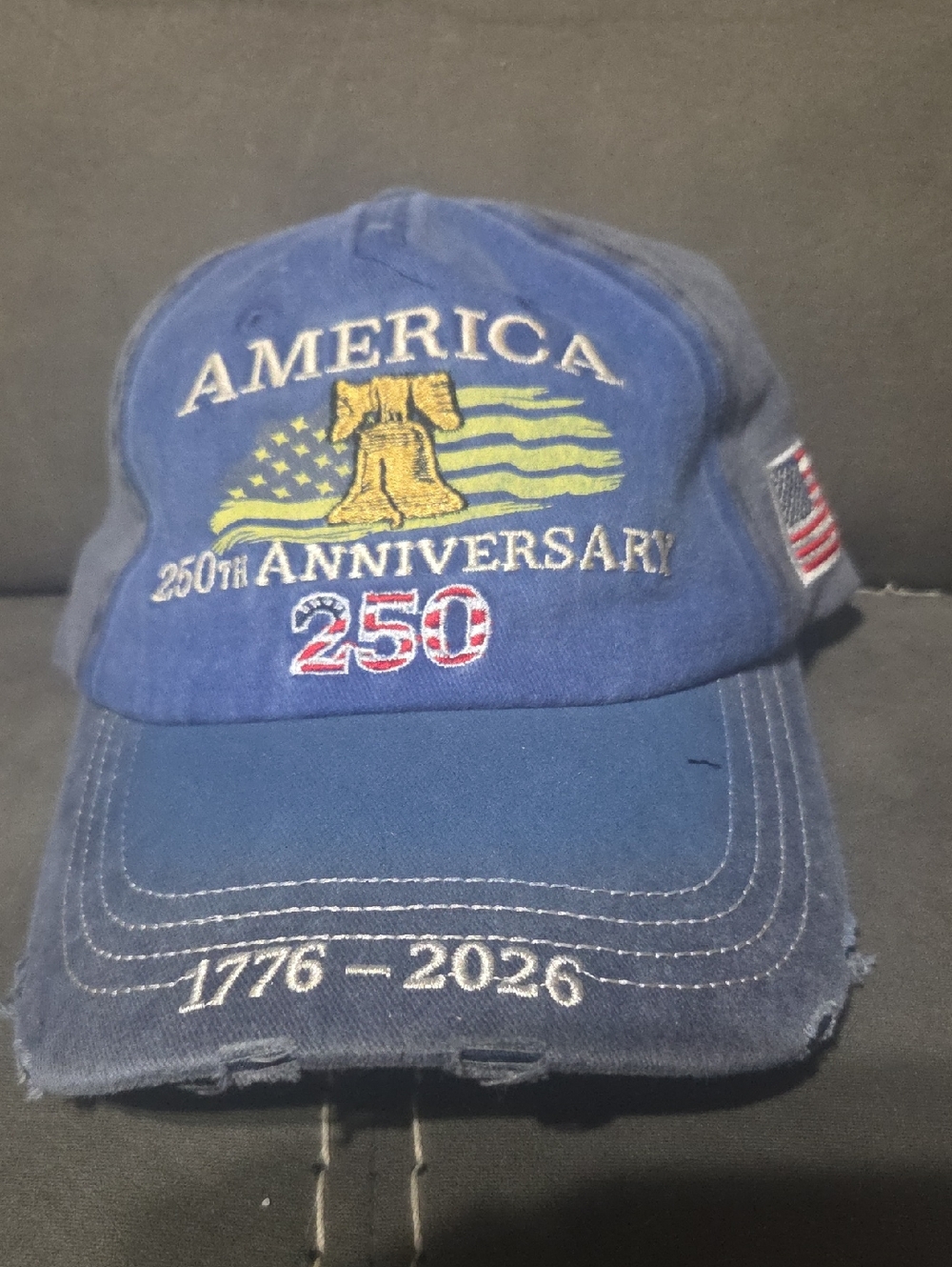America 250th Anniversary Embroidered Blue Baseball Cap